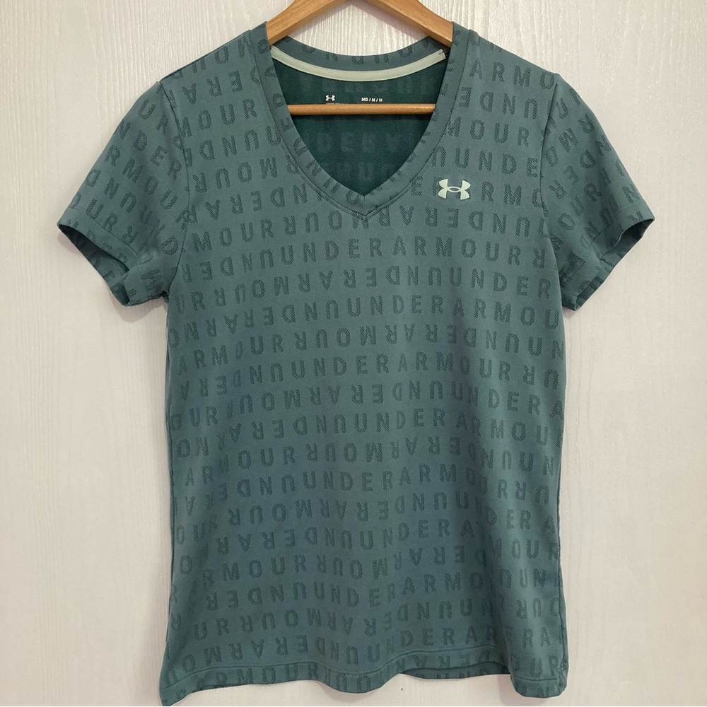 Under Armour Teal Graphic V-Neck Tee